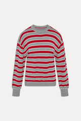 Sloane Oversized Knit Sweater - Cloud Cover Stripe