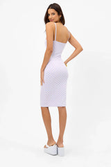 Quinn Checkered Midi Dress - Purple Check
