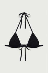 Naia Triangle Halter Bikini Top - Black