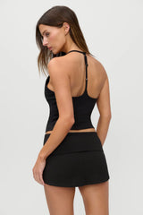 x JENNIE Chantal Foldover Mini Skort - Black