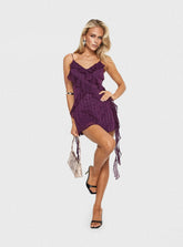 Kinara Ruffle Mini Dress Purple