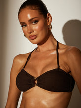 Serene Ring Detail Bikini Top in Chocolate