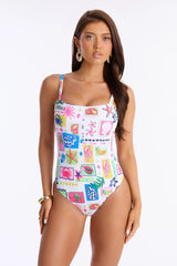 Marina Tropical 1 Piece Swimsuit - White/combo