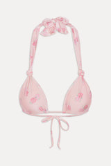 Kealy Triangle Halter Bikini Top - Fresh Rose