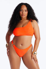 Palm Tree Passion One Shoulder Bikini - Orange