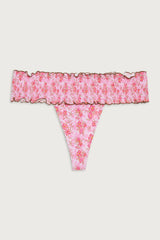 Sofie Floral Micro Bikini Bottom - Watercolor Hibiscus