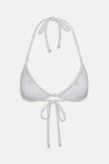 Amore Beaded Skimpy Bikini Top - Optic White