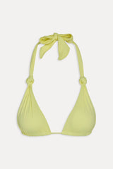 Kealy Triangle Halter Bikini Top - Yellow Mojito