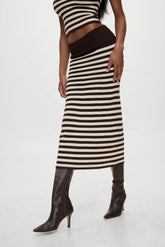 x BELLA HADID Tucker Knit Midi Skirt - Cowboy Stripe