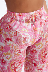 Poolside Obviously Paisley Cover Up Pants - Pink/combo