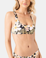 Tropical Square Neck Bralette Bikini Top