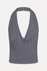 Jay Gingham Halter Top - Midnight Wishes