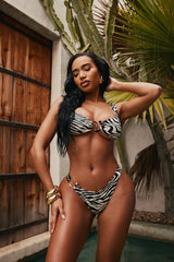 Animal Instincts Swirl Hardware 2 Piece Bikini - Black/White