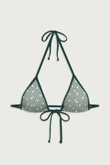 Coastal Halter Gingham Bikini Top - Orchard Picnic