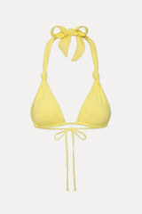 Kealy Triangle Halter Bikini Top - Yellow Iris