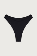 Laura High Waist Cheeky Bikini Bottom - Black