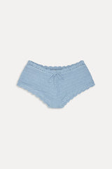 Genevieve Crochet Boy Shorts - Blue Jay