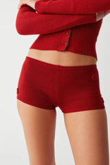 Providence Cloud Knit Mini Short - Red Velvet