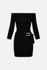 x BELLA HADID Saloon Knit Mini Dress - Black