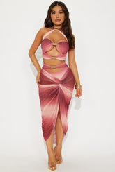 Brooke Hardware Cutout 2 Piece Bikini & Skirt Set - Rust