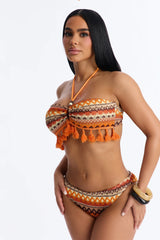 Promised Forever Bikini And Sarong - Orange/combo