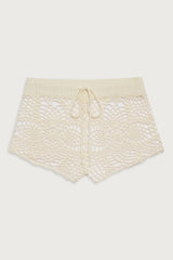 Lyla Crochet Mini Short - White