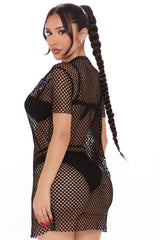 Beach Must Have Oversized Fishnet Swim Cover Up - Black