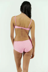 Lucia Eyelet Shine Bikini Top - Cherry Blossom