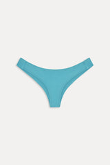 Marina Satin Cheeky Bikini Bottom - Cyan Shine