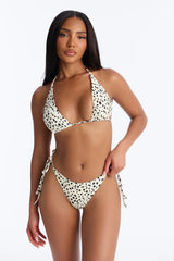 Tropic Like It's Hot Sheer Top Leopard 3 Piece Bikini Set - White/combo