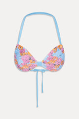 Reece Floral Halter Bikini Top - Color Me