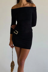 x BELLA HADID Saloon Knit Mini Dress - Black