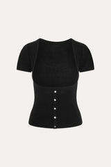 x JENNIE Sofia Knit Top - Black