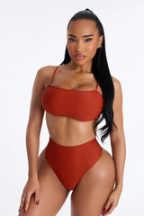 Maui Mix And Match High Rise Bikini Bottom - Rust