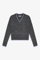 Brentwood V Neck Sweater - Winter Sky