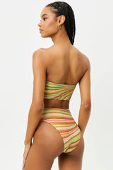 Jeanette Strapless Bandeau Bikini Top - Disco Yellow