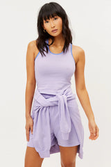 Messman Ribbed High Neck Tank - Lilac