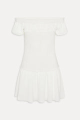Aura Off The Shoulder Mini Dress - Coconut Cream