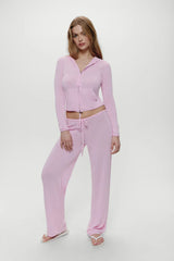 Ela Low Rise Knit Pants - Pink Cloud