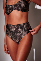 Flamenco High Waist Bikini Bottoms in Snakeskin