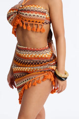 Promised Forever Bikini And Sarong - Orange/combo