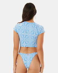 Tile Tranquility Crop Short Sleeve Rashguard