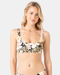 Tropical Square Neck Bralette Bikini Top