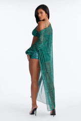 Checking You Out Bikini And Coverup Set - Green/combo