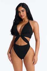 Sun Bum Cut Out O-Ring 1 Piece Swimsuit - Black