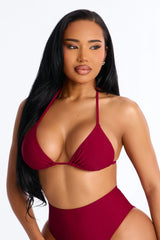 Maui Mix And Match Triangle Bikini Top - Burgundy
