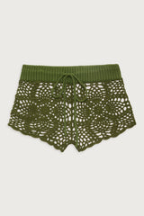 Lyla Crochet Mini Short - Sea Moss