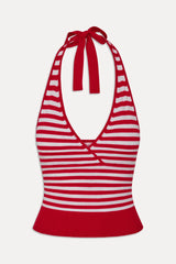 Dylan Knit Halter Top - South Hampton Stripe