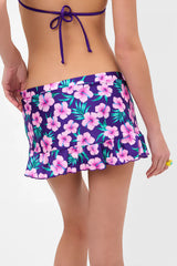 Andrea Shine Mini Skirt - Purple Hibiscus