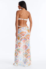 Don't Bother 3 Piece Strapless Bikini & Cover Up Maxi Skirt Sunsuit - Multi Color